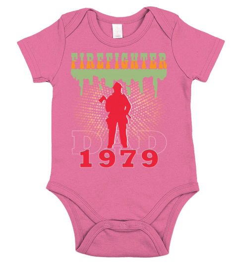 1979 vintage fireman birthday firefighter Short Sleeve Baby One-Piece