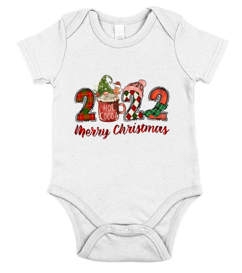 2022 Gnome Merry Christmas Short Sleeve Baby One-Piece