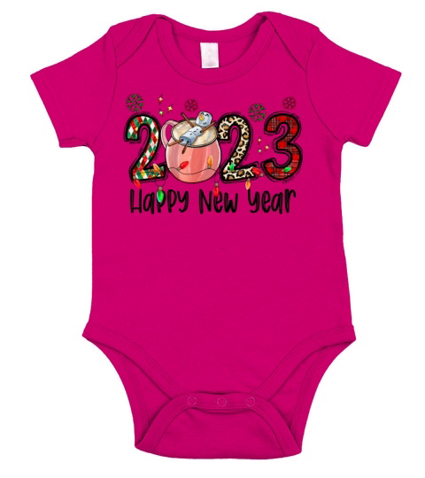 2023 Happy New Year Short Sleeve Baby One-Piece