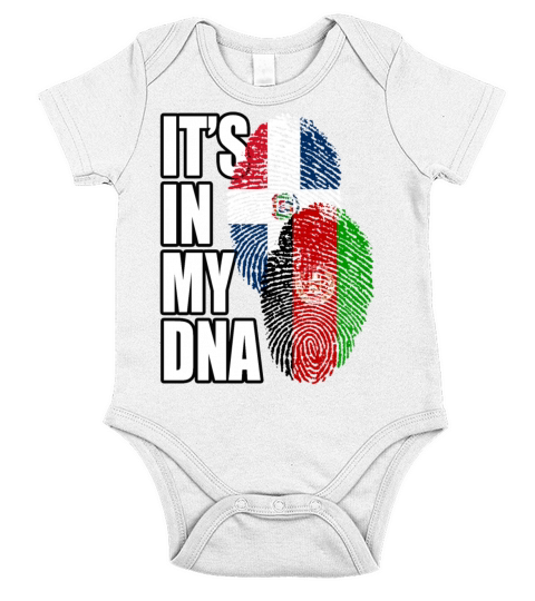 Afghan And Dominican Mix Heritage DNA Flag Short Sleeve Baby One-Piece