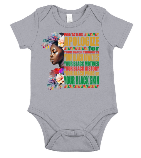 Afro Melanin Black History Month Short Sleeve Baby One-Piece