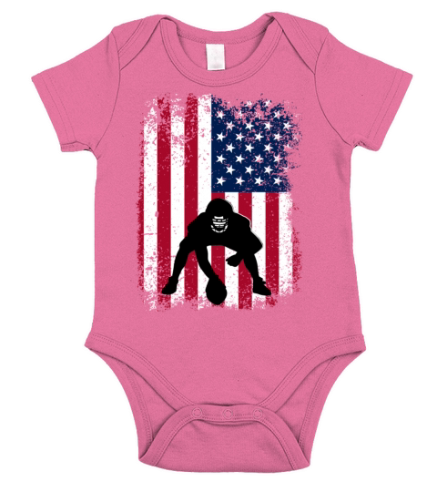 American Football Lineman Offensive Player VIntage Short Sleeve Baby One-Piece