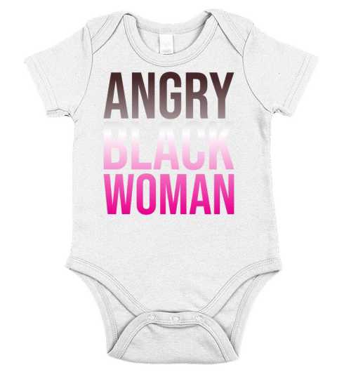 Angry Black Woman gradient color design Short Sleeve Baby One-Piece