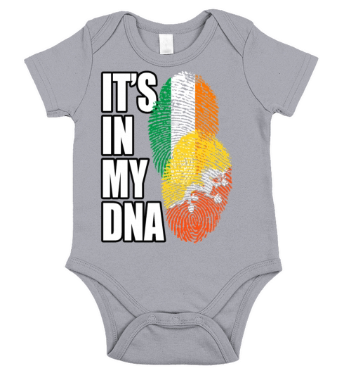 Bhutanese And Irish Mix Heritage DNA Flag Short Sleeve Baby One-Piece