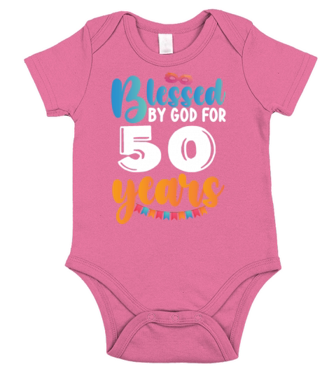 Birthday Blessed by God for 50 Years Short Sleeve Baby One-Piece