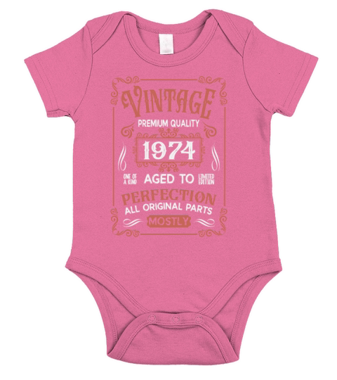 Birthday Born In 1974 Short Sleeve Baby One-Piece