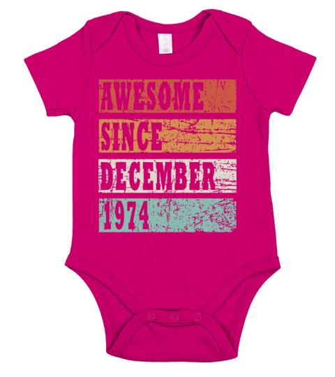 born 1974 December vintage gift Short Sleeve Baby One-Piece
