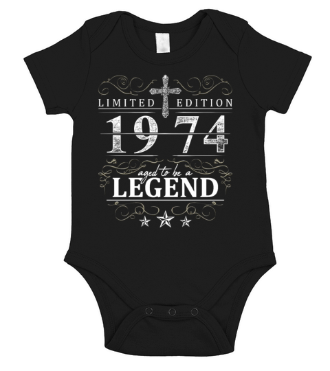 Cross Vintage Birthday Birth Year 1974 Gift Short Sleeve Baby One-Piece