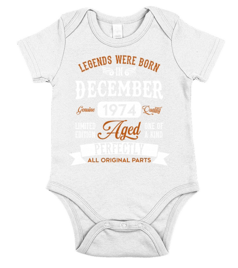 December 1974 Legends Birthday Gift Short Sleeve Baby One-Piece