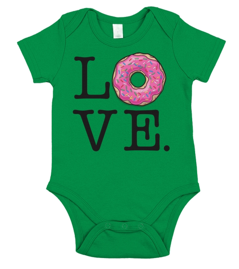 Donut love Funny Food Short Sleeve Baby One-Piece