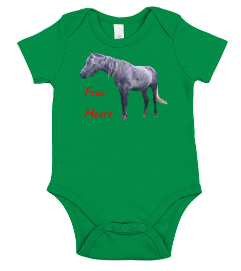 Free heart grey horse vintage countryside beauty Short Sleeve Baby One-Piece