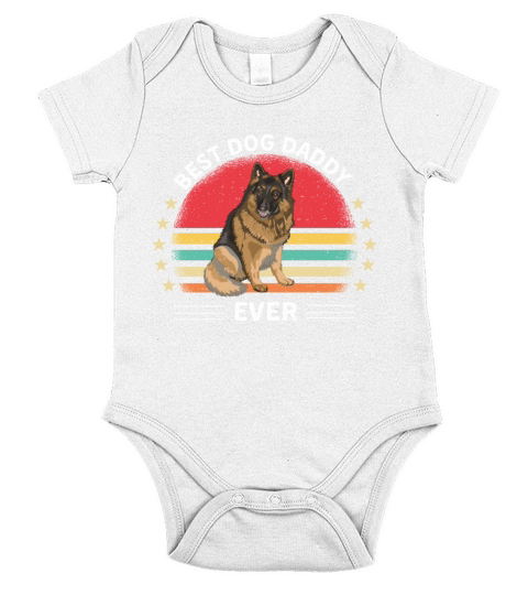 Funny German Shepherd Dog best dog daddy ever Short Sleeve Baby One-Piece