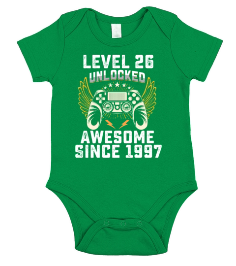 Gaming Level 26 Unlocked Awesome Since 1997 Short Sleeve Baby One-Piece