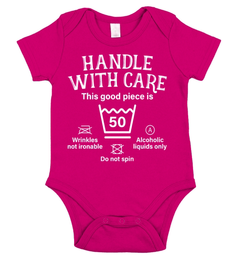 Handle With Care 50 Fifty Gift For 50th Birthday Short Sleeve Baby One-Piece