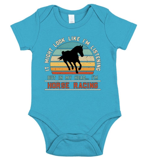 Horse Racing It Might Look Like Im Horse Lover Short Sleeve Baby One-Piece