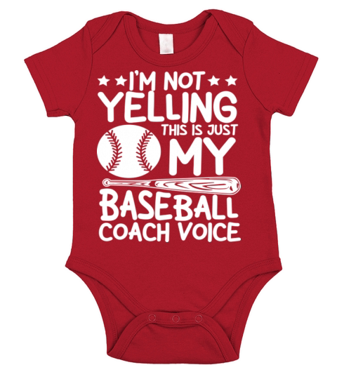 Im Not Yelling This is Just My Baseball Coach Short Sleeve Baby One-Piece