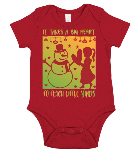 It takes a big heart to teach little minds christmas shirt Short Sleeve Baby One-Piece