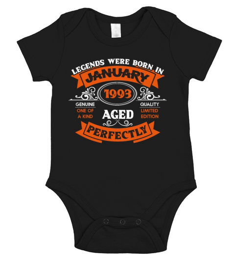 Legends Were Born In January 1993 Birthday Gift Short Sleeve Baby One-Piece