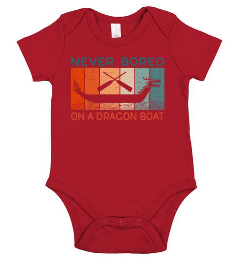 Never Bored On A Dragon Boat Funny Racing Short Sleeve Baby One-Piece