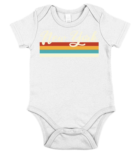 New York City - Retro - Vintage - United States Short Sleeve Baby One-Piece