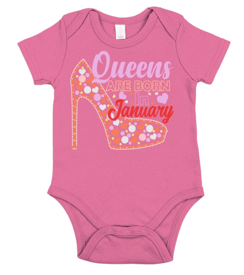 Queens Are Born In January Short Sleeve Baby One-Piece