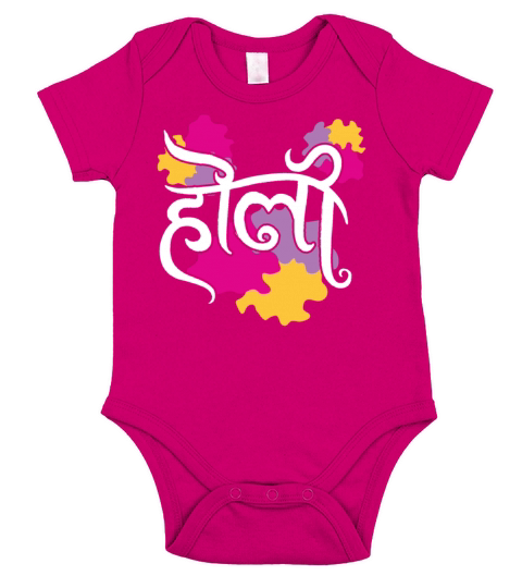 Radha Krishna Hinduism Hindu Holi Festival Short Sleeve Baby One-Piece