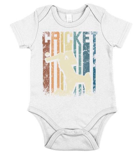 Retro Vintage Cricket Short Sleeve Baby One-Piece