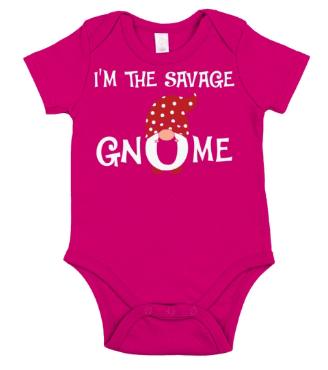 Savage Gnome Christmas Matching Family Short Sleeve Baby One-Piece