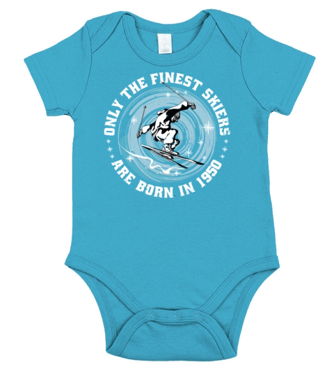 Skiers Skier Vintage born in 1950 Birthday Ski Short Sleeve Baby One-Piece