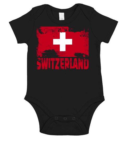 Switzerland Flag Vintage Distressed Swiss Grunge T Short Sleeve Baby One-Piece