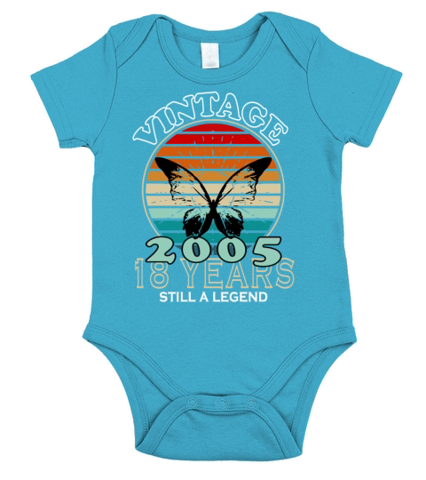 Vintage 18th Birthday 2005 Sports Gift Short Sleeve Baby One-Piece