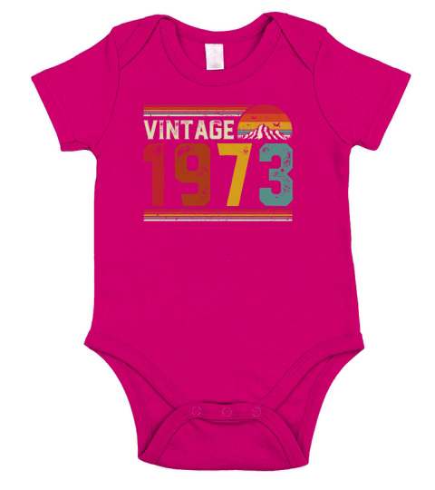 Vintage 1973 48 Years Old 48th Birthday Gift Short Sleeve Baby One-Piece