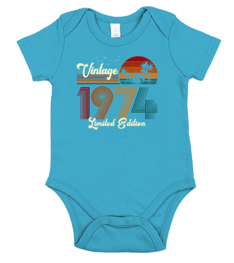 Vintage 1974 Limited Edition 47th Birthday Gift Short Sleeve Baby One-Piece