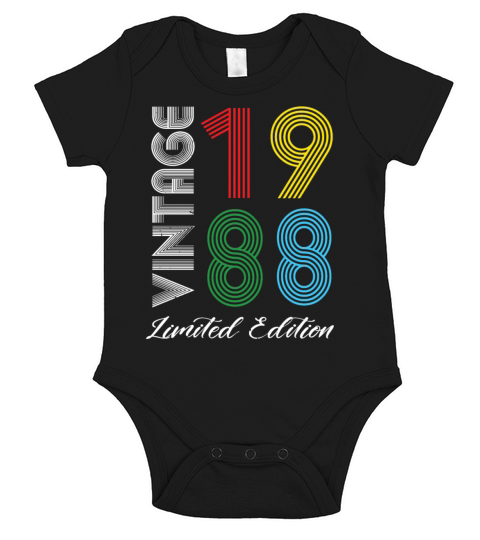 Vintage 1988 Vintage Birthday Retro Vintage Short Sleeve Baby One-Piece