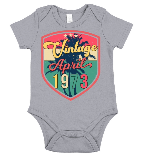 Vintage April 1973 Funny Short Sleeve Baby One-Piece