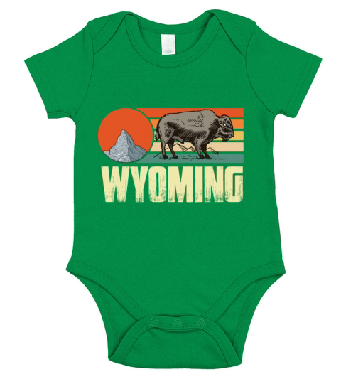 Wyoming Vintage Buffalo Nature Hiking Mountain Sou Short Sleeve Baby One-Piece