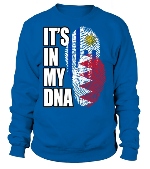 Bahraini And Uruguayan Mix Heritage DNA Flag Sweatshirt Unisex