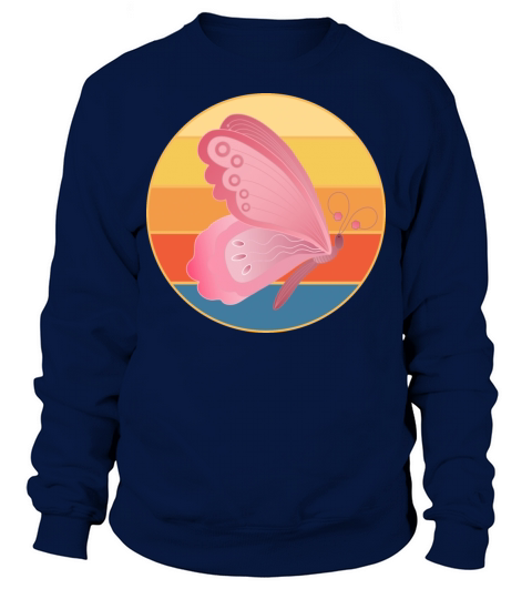 Cute Butterfly Retro Sunset Vintage Animal Insect Sweatshirt Unisex