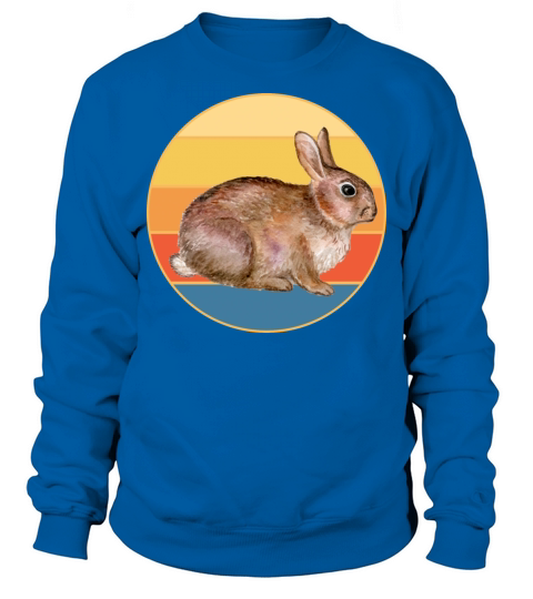 Cute Rabbit Bunny Retro Sunset Vintage Animal Pet Sweatshirt Unisex