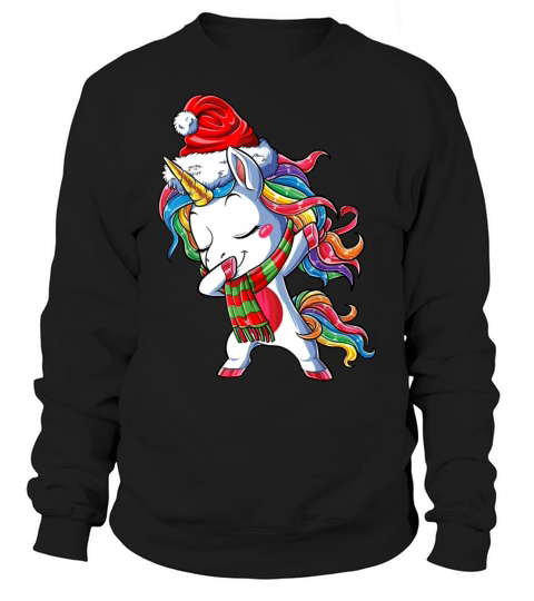 Dabbing Unicorn Santa Christmas Kids Girls Women X Sweatshirt Unisex