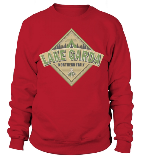 Lake Garda Italy Vintage Camping Design Sweatshirt Unisex