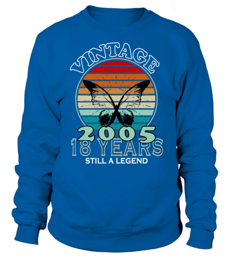 Vintage 18th Birthday 2005 Sports Gift Sweatshirt Unisex