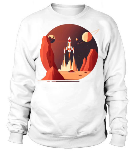 Vintage Space Science Mars Fiction Geek Solar Sweatshirt Unisex