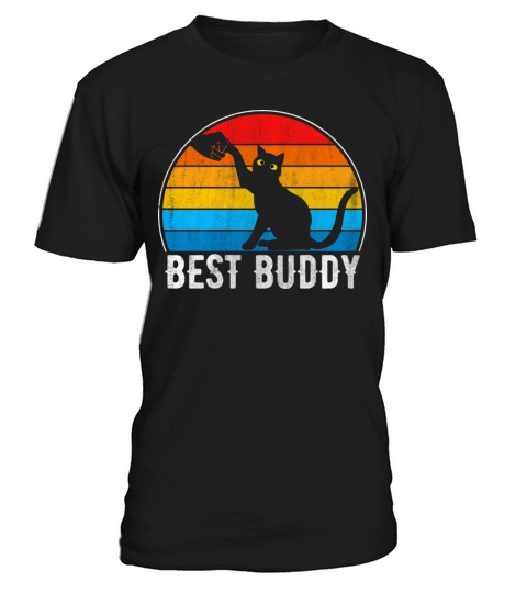 Best Buddy Funny Cat Vintage Retro Sunset T Shirt T-Shirt Unisex