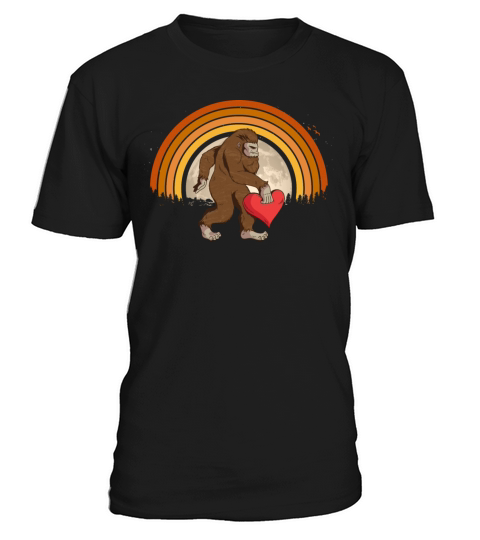 Bigfoot Heart Valentines Day Boys Men Love T-Shirt Unisex