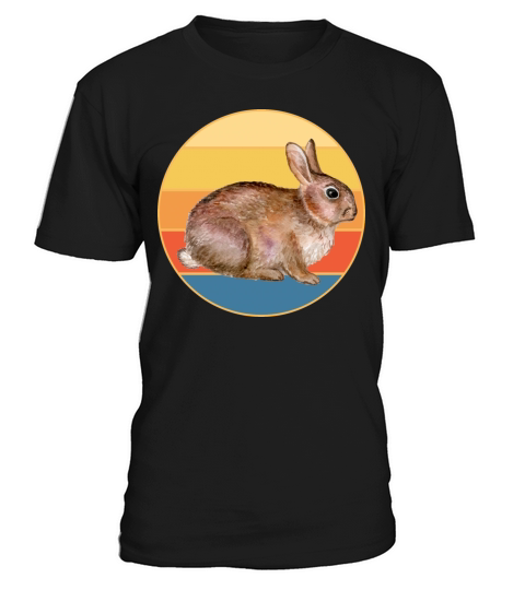 Cute Rabbit Bunny Retro Sunset Vintage Animal Pet T-Shirt Unisex