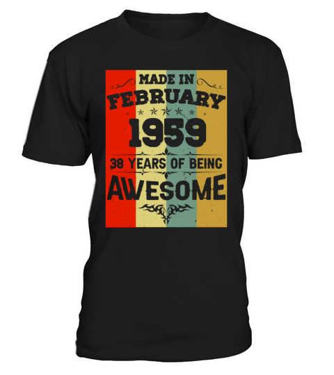 February 1959 Vintage Birthday Present T-Shirt Unisex