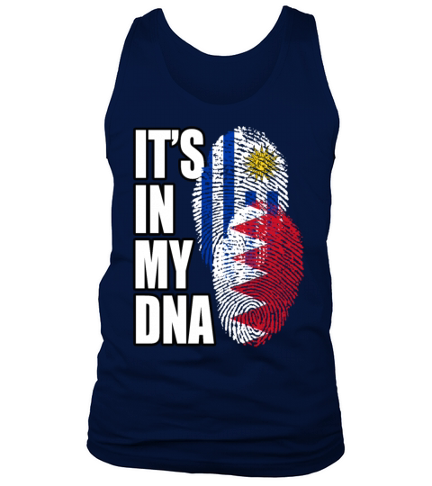 Bahraini And Uruguayan Mix Heritage DNA Flag Tank Top Unisex
