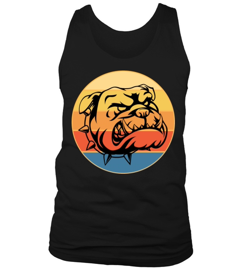 Bulldog Dog Breed Vintage Retro Sunset Tank Top Unisex