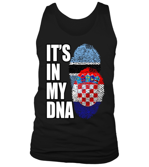 Croatian And Botswanan Mix Heritage DNA Flag Tank Top Unisex